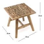 Bamboo Design Wooden Stool 25cm 3 - The Rustic Home