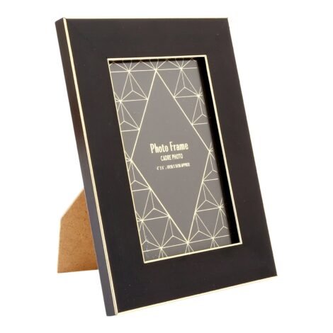 Black And Gold Edged Photo Frame 4×6″