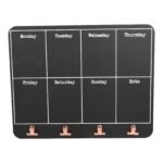 Black Weekly Memo Board With Copper Clips