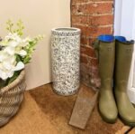 Blue And White Ditsy Print Umbrella Stand
