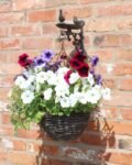 Cast Iron Hanging Basket Wall Bracket With Bird Feeder 3 - The Rustic Home