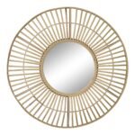 Circular Natural Rattan Effect Mirror 70cm