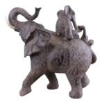 Climbing Elephants Ornament with Natural Effect 4 - The Rustic Home
