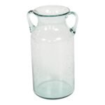 Glass Flower Vase with Handles Daisy Bubble Design 25cm 3 - The Rustic Home