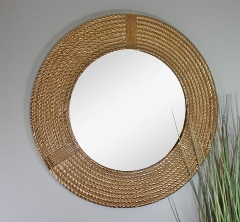 Gold Metal Rope Style Mirror 63cm