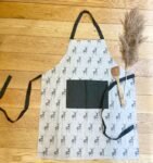 Grey Kitchen Apron With Stag Print Design 3 - The Rustic Home
