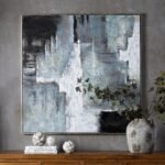 Hand Painted Black And White Layered Abstract Painting 4 - The Rustic Home