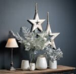 Large Antique White Wooden Sparkle Star 2 - The Rustic Home