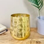 Large Gold Candle Pot 20cm 3 - The Rustic Home