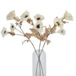 Large White Poppy Stem 4 - The Rustic Home