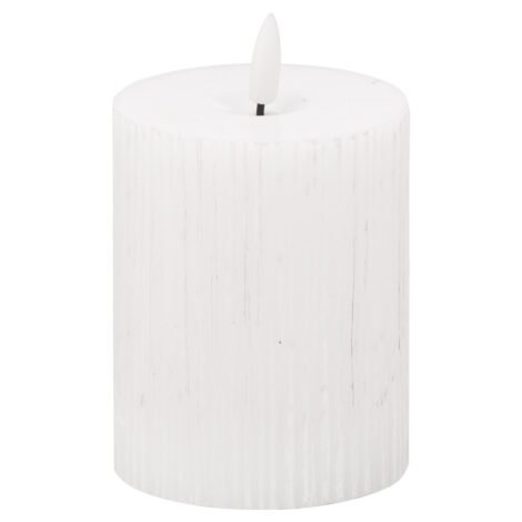 Luxe Collection Natural Glow 3×4 Textured Ribbed LED Candle