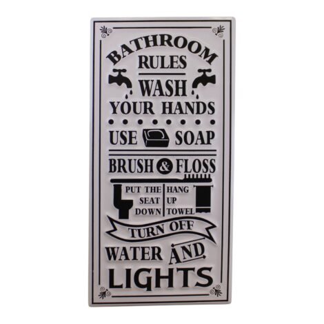 Wall Hanging Bathroom Rules Plaque