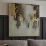 Metallic Soft Abstract Glass Image In Gold Frame 4 - The Rustic Home