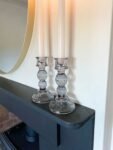 Pair of Glass Taper Candle Holders Black 3 - The Rustic Home
