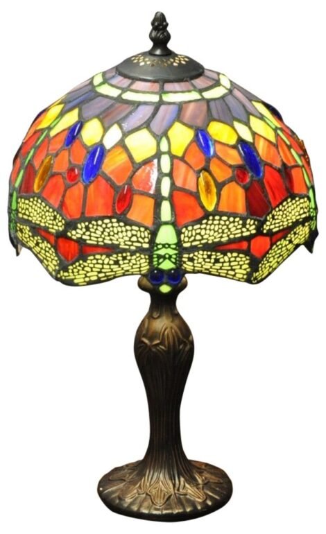 Red Dragonfly Tiffany Lamp 10″
