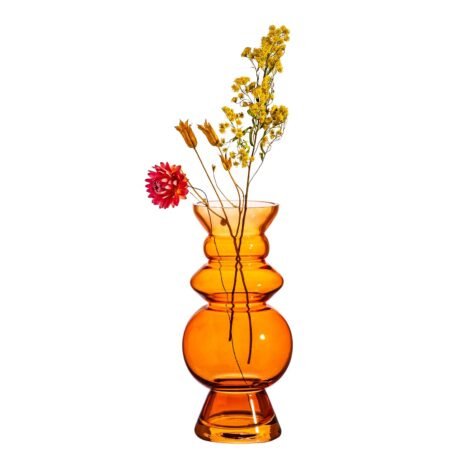 Selina Glass Vase Dark Amber