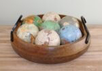 Set Of 2 Mango Wood Bowls With Metal Handles 3 - The Rustic Home