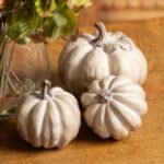 Set Of Three Carved Wood Effect Pumpkins 2 - The Rustic Home