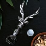 Silver Nickel Stag Head Detail Bottle Opener 2 - The Rustic Home