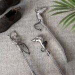 Silver Nickel Stag Head Detail Shoe Horn 4 - The Rustic Home