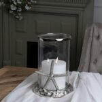 Silver Starfish Candle Hurricane Lantern 2 - The Rustic Home