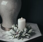 Small Frosted Candle Wreath 2 - The Rustic Home