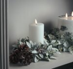 Small Frosted Candle Wreath 3 - The Rustic Home