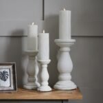 Small Matt White Ceramic Candle Holder 3 - The Rustic Home