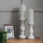 Small Matt White Ceramic Candle Holder 4 - The Rustic Home