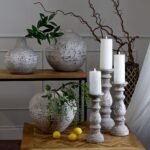 Small Stone Ceramic Column Candle Holder 2 - The Rustic Home