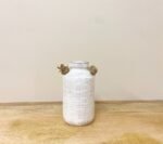 Small Stone Vase with Rope Handle 4 - The Rustic Home