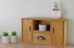 Small Wooden Cabinet with Cupboards Drawer and Shelf 4 - The Rustic Home