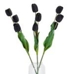 Tall Black Triple Tulip Stem 4 - The Rustic Home