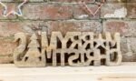 Wooden Carved Merry Christmas Word Ornament 3 - The Rustic Home