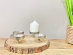 Candle Holder On Wooden Base 28cm 4 - The Rustic Home
