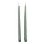 Luxe Collection S/2 Sage LED Wax Dinner Candles