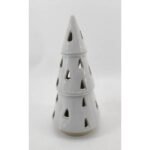 Medium White Ceramic Cut-Out Tree With LED Lights