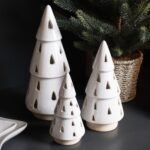 Medium White Ceramic Cut Out Tree With LED Lights 2 - The Rustic Home