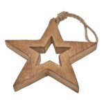Natural Wooden Hanging Star 2 - The Rustic Home