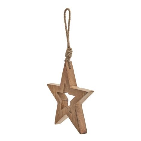 Natural Wooden Hanging Star