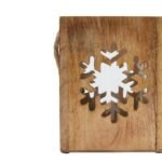 Natural Wooden Large Snowflake Tealight Candle Holder 2 - The Rustic Home