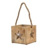 Natural Wooden Star Tealight Candle Holder
