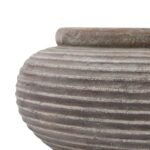 Siena Brown Round Ribbed Planter 2 - The Rustic Home