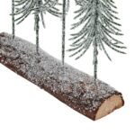 Small Snowy Spindle Tree Quad In Wood Log 2 - The Rustic Home