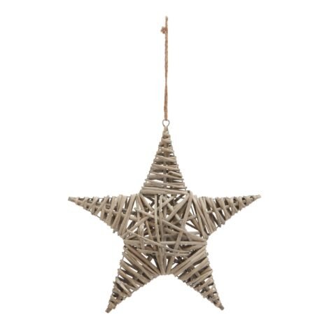 The Noel Collection Large Wicker Star Decoration