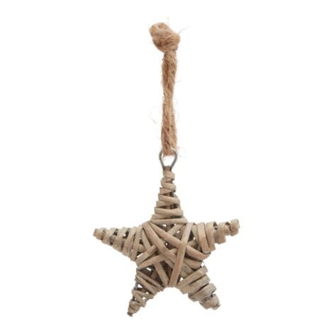 The Noel Collection Small Wicker Star Decoration