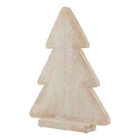 White Wash Collection Wooden Large Patterned Decorative Tree