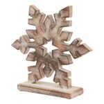 White Wash Collection Wooden Snowflake Decoration