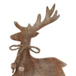 White Wash Collection Wooden Sparkle Reindeer Decoration 2 - The Rustic Home