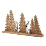 Wood And Metal Tree And Reindeer Decoration